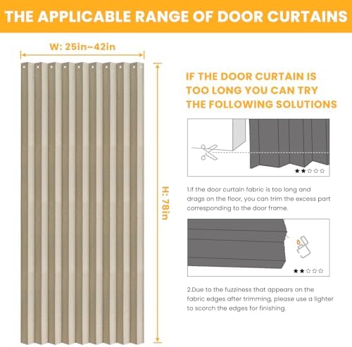 AJAZZ 100 Blackout Magnetic Door Curtain 1 Panel