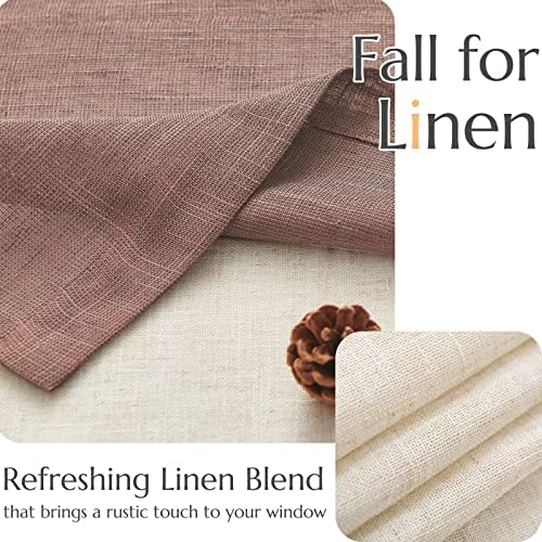 Jinchan Double Layer Linen Valance for Farmhouse Windows