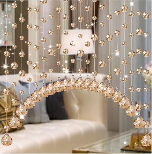20 String Crystal Beaded Curtain with Arched Design