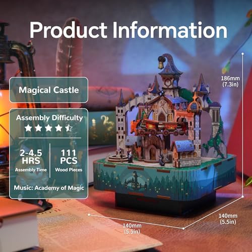 Tonecheer Wooden Music Box Puzzle Castle DIY Kit