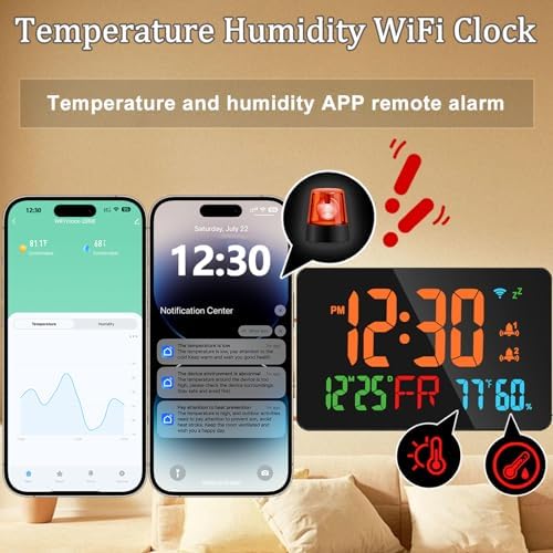 24Ghz WiFi Atomic Clock with Temperature Humidity and Alarm