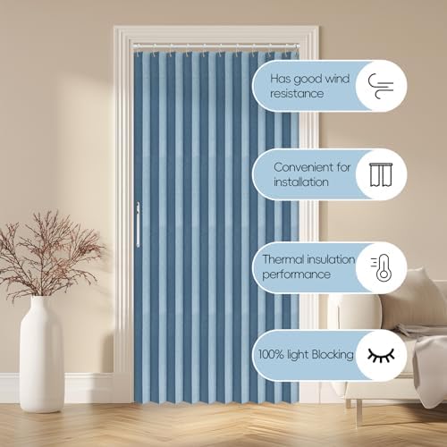 AJAZZ 100 Blackout Accordion Door Curtain 1 Panel