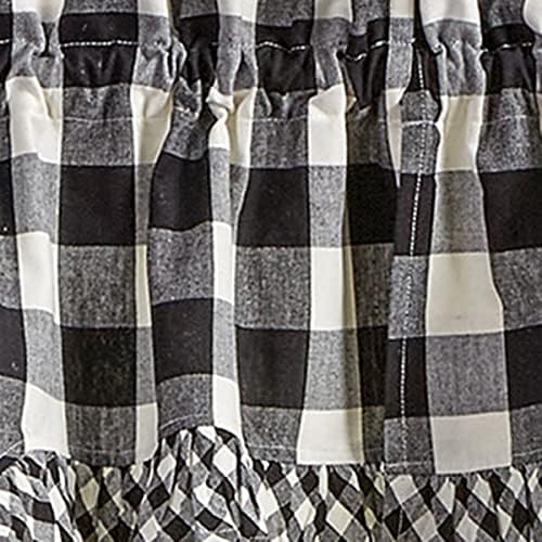 Park Designs Buffalo Check Ruffled Swags - Black 72x36
