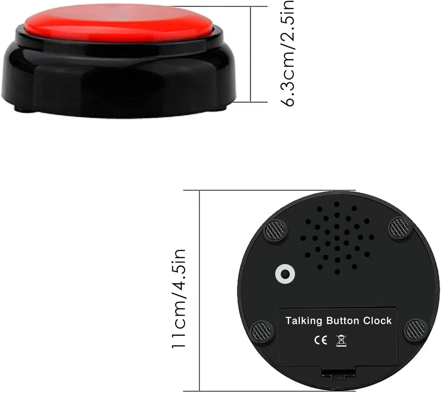 Large Talking Button Clock with Volume Control