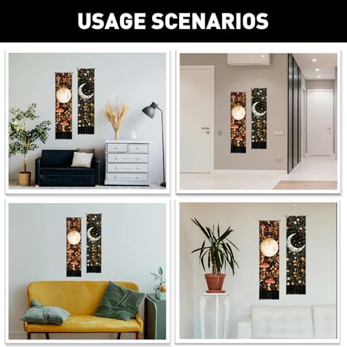 PLIGREAT 2 Pack Floral Wall Tapestries with Tassels