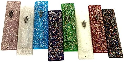 Tamara Baskin Art Glass Sparkling Midnight Blue Mezuzah