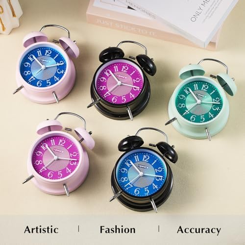 4 Inch Loud Alarm Twin Bell Clock with Night Light for Bedroom