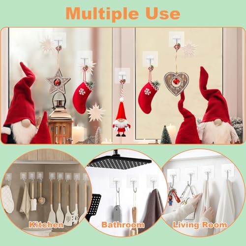 10 Pack Clear Wreath Hangers for Front Door