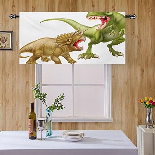 Dinosaur Window Valance with Blackout Fabric 42x18 Inches