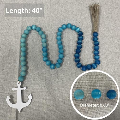 40 Inch Handmade Farmhouse Bead Garland with Tassel