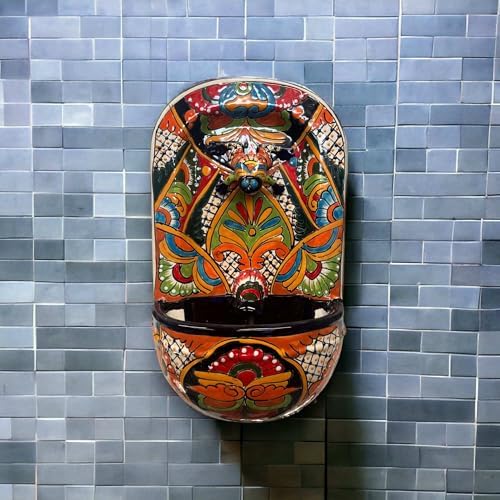 Talavera Wall Fountain Handcrafted Mexican Ceramic Decor