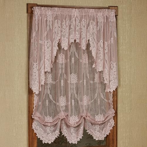 Victorian Rose Garland Lace Window Treatment Set