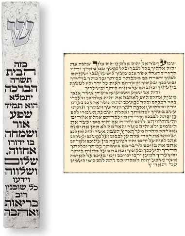 Talisman4u Modern Marble Mezuzah Case with Scroll