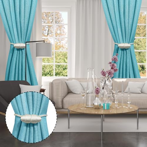 Tifanso White Magnetic Curtain Tiebacks 4pcs