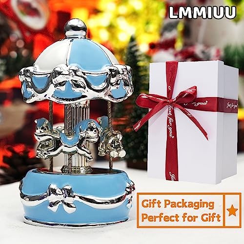 Blue Butterfly Ceramic Musical Carousel Gift