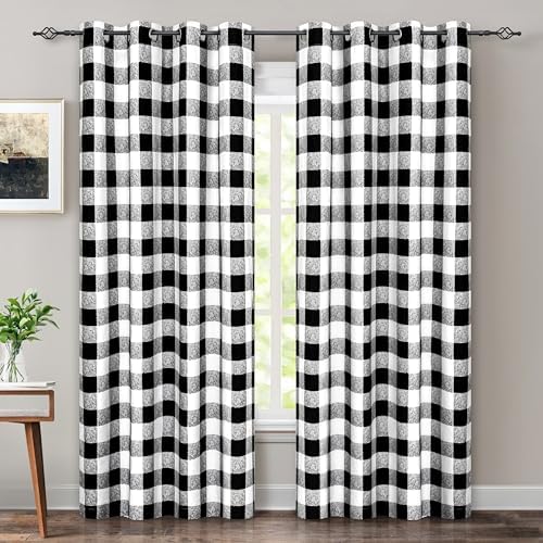 DriftAway Buffalo Plaid Check Curtains 2 Panels 84 Inch