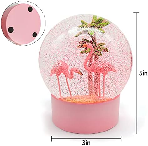 ANGELLOONG Pink Flamingo Snow Globe for Kids