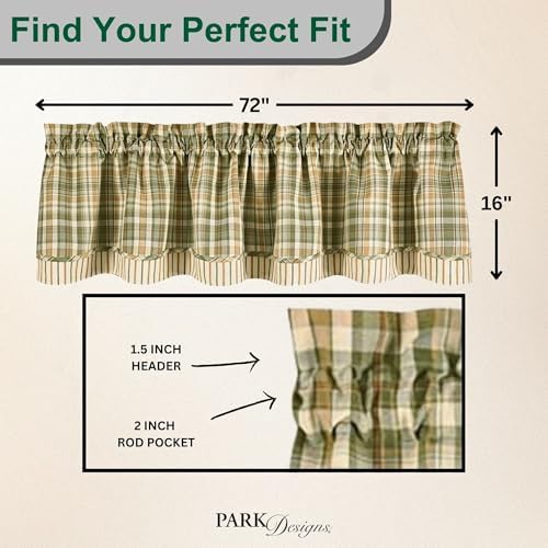 Park Designs Rosemary Lined Layer Valance Wine 72x16