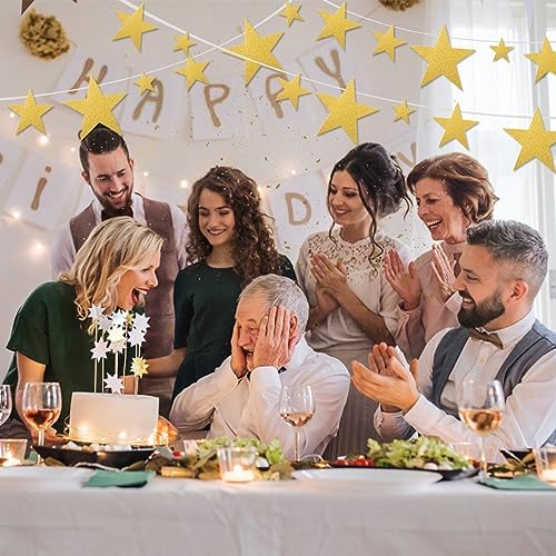 180 Pcs Gold Glitter Star Cutouts for Decorations