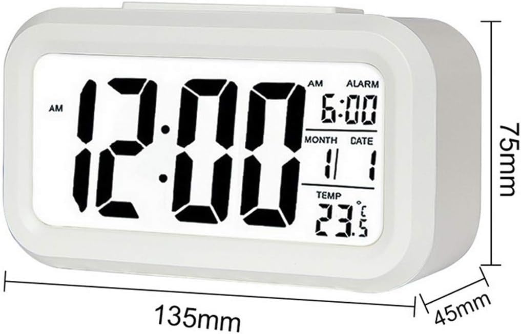 TXY LED Digital Alarm Clock with Calendar and Night Light
