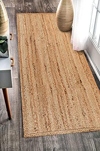 Hausattire Hand Woven Jute Braided Rug 2x6
