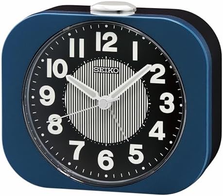 Seiko Kyoda II Non Ticking Alarm Clock 4 Inch Metallic Blue