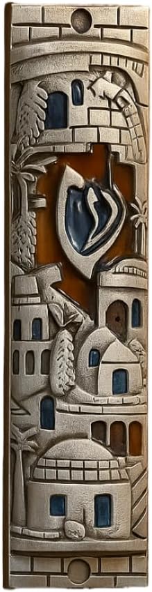 Talisman4u Silver Enamel Mezuzah Case 4 Inch