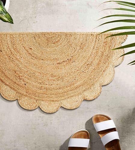 Boho Braided Jute Area Rug 15x3 ft Reversible