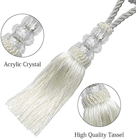 BEL AVENIR 4 Pack Crystal Curtain Tiebacks