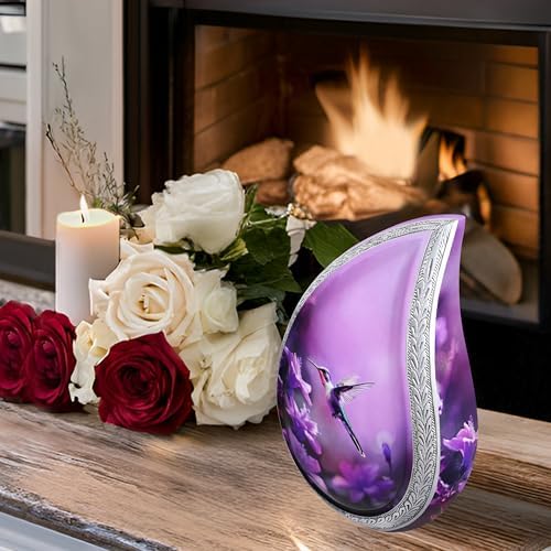 Naniurn Purple Flying Hummingbird Teardrop Urn