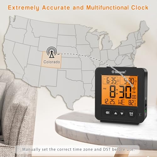 Geevon Small Atomic Alarm Clock with 2 Alarm and Temperature Monitor