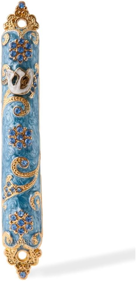 Matashi 45 Inch Hand Painted Mezuzah with Gold and Crystals