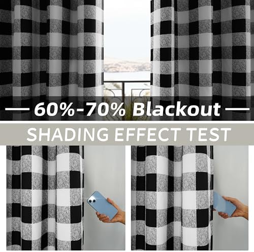 DriftAway Buffalo Plaid Check Curtains 2 Panels 84 Inch