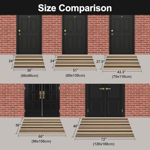 OJIA 275x43 Black and Tan Striped Door Mat