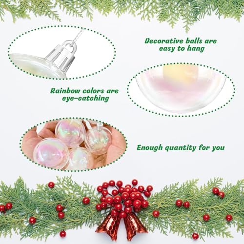 60 PCS Iridescent Clear Christmas Balls