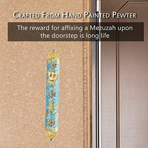 Matashi 45 Inch Hand Painted Mezuzah with Gold and Crystals