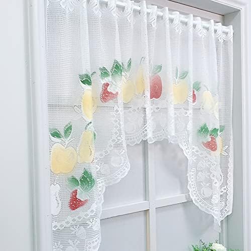 White Lace Swag Valance for Kitchen and Kids Room