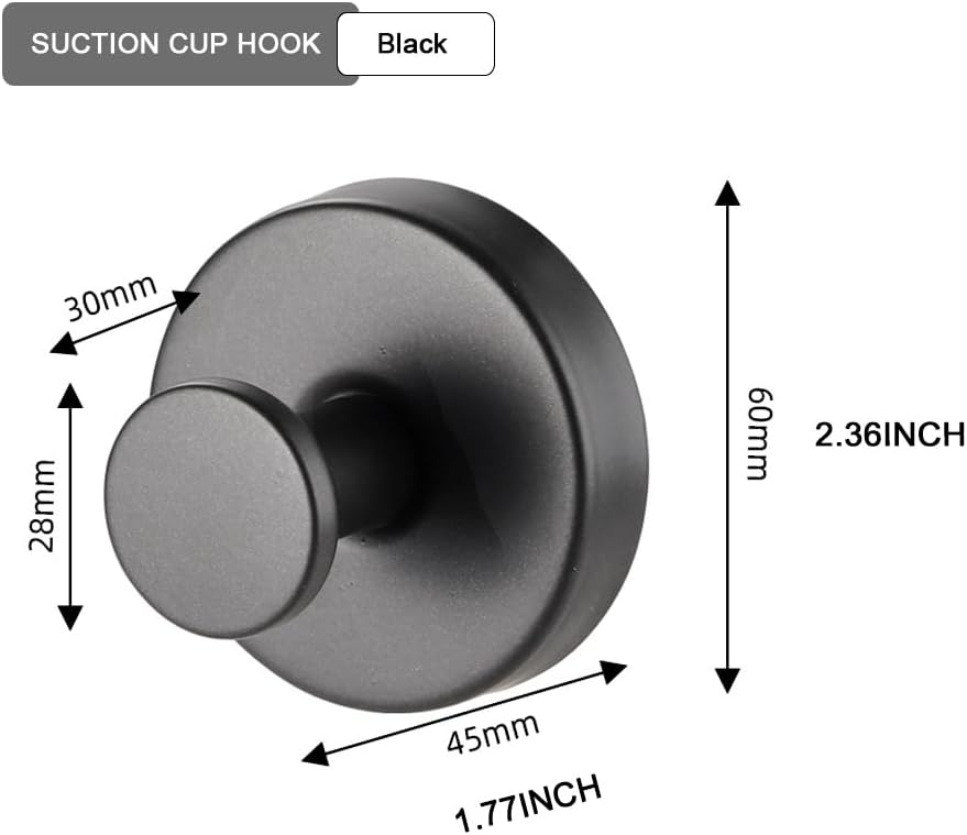 MrAthlet Suction Cup Wreath Hanger 15 Lbs Black 2 Pack