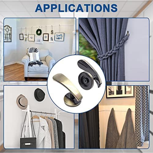 4 Pack Bronze Curtain Tieback Hooks with Screws