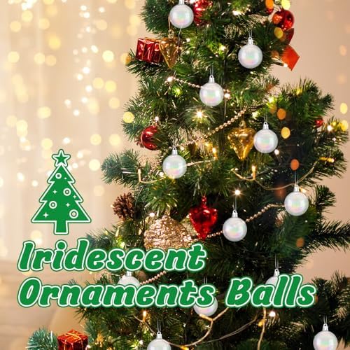 60 PCS Iridescent Clear Christmas Balls