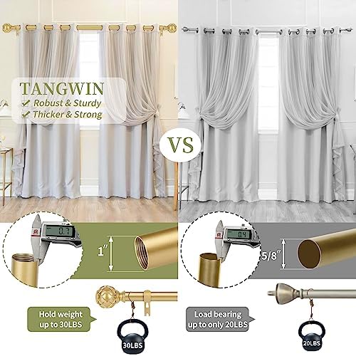 Gold Adjustable Curtain Rods 36-88 Inch