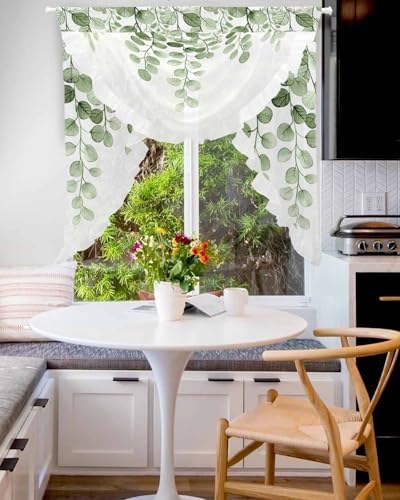 Sage Green Eucalyptus Leaf Valance 39x41 Inch