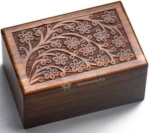 STAR INDIA CRAFT Wooden Urn Box for Ashes
