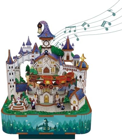 Tonecheer Wooden Music Box Puzzle Castle DIY Kit