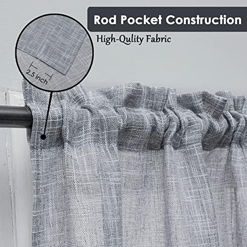 Beda Home Tassel Linen Swag Curtain Valance for Farmhouse Kitchen
