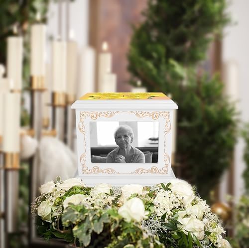 Wooden Cremation Urn with Photo Frame 200 Cubic Inches Capacity