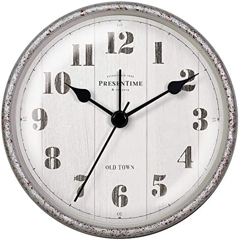 Presentime Co 4 Inch Farmhouse Alarm Mantel Clock