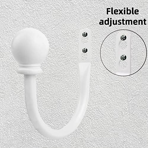 White Ball Finials Curtain Holdbacks 2pcs