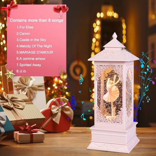 360 Rotating Ballerina Music Box Light - Pink