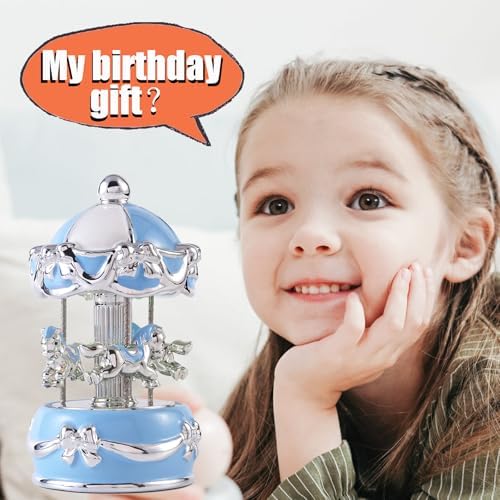 Blue Butterfly Ceramic Musical Carousel Gift